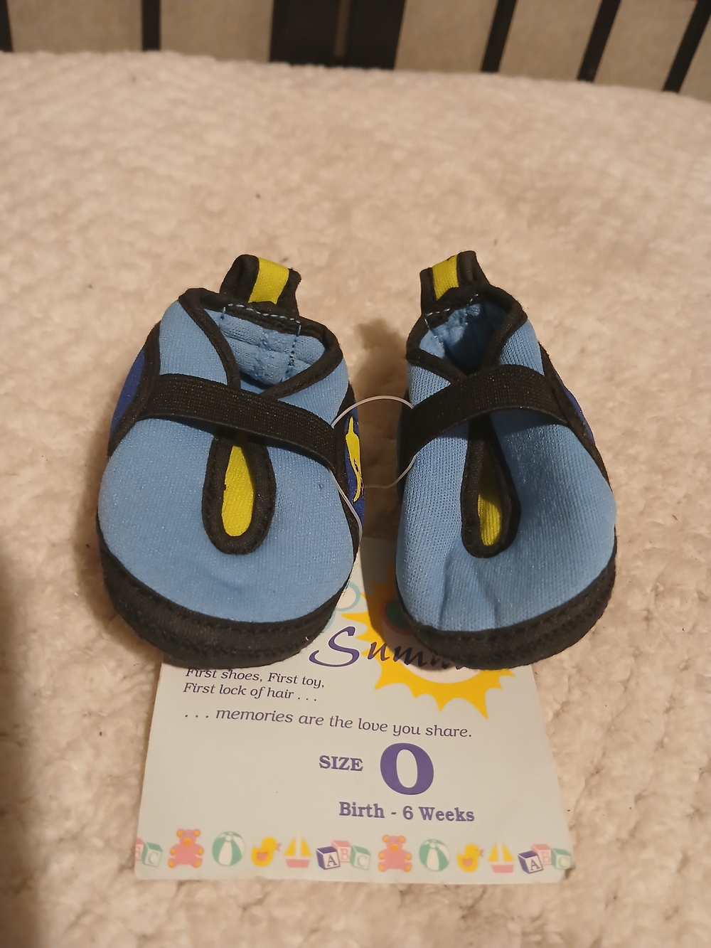 Blue Water Shoes with Yellow Accent